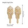Women's Handmade Geometric Copper Long Tassel Earrings Fashion Light Luxury Popular Style
