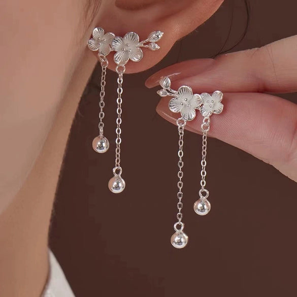 Women's Handmade Geometric Long Chain Earrings With Imitation Pearls And Zircon Fashion Banquet Jewelry