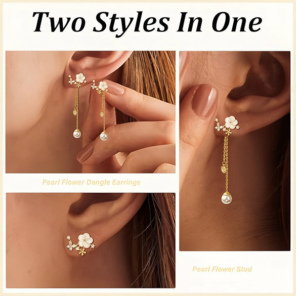 Women's Handmade Geometric Long Chain Earrings With Imitation Pearls And Zircon Fashion Banquet Jewelry