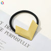 Women's Handmade Geometric Metal Cut Out Towel Hair Accessories Hair Ring Hair Tie