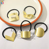 Women's Handmade Geometric Metal Cut Out Towel Hair Accessories Hair Ring Hair Tie