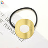 Women's Handmade Geometric Metal Cut Out Towel Hair Accessories Hair Ring Hair Tie