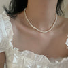 Women's Handmade Geometric Metal Freshwater Pearl Necklace