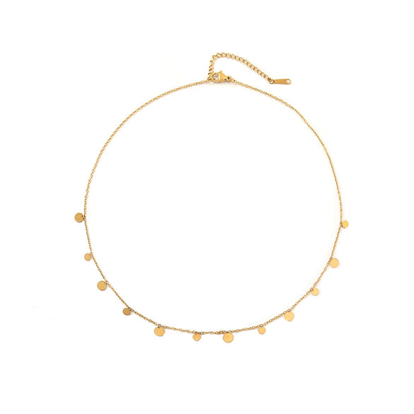 Women's Handmade Geometric Picture Stone And Copper Beaded Clavicle Necklace