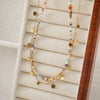 Women's Handmade Geometric Picture Stone And Copper Beaded Clavicle Necklace
