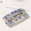 Women's Handmade Geometric Printed Fabric Shark Hair Clip Simple Elegant Girly Hair Accessory