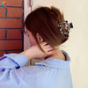 Women's Handmade Geometric Printed Fabric Shark Hair Clip Simple Elegant Girly Hair Accessory