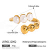 Women's Handmade Geometric Stainless Steel Light Luxury Ring With Freshwater Pearl