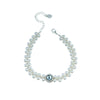 Women's Handmade Geometric 925 Sterling Silver Pearl Aquamarine Bracelet Jewelry
