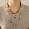 Women's Handmade Geometric Style Necklace With Lapis Lazuli Freshwater Pearl And Other Materials