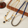 Women's Handmade Geometric Style Necklace With Lapis Lazuli Freshwater Pearl And Other Materials