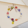Women's Handmade Glass And Glaze Fruit Bracelet Jewelry With Small Flower Design And Colorful Summer Style