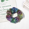 Women's Handmade Gradient Fabric Scrunchie Hair Tie With Zipper Detail Fashion Ponytail Hair Accessory Wholesale