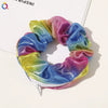 Women's Handmade Gradient Fabric Scrunchie Hair Tie With Zipper Detail Fashion Ponytail Hair Accessory Wholesale