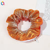 Women's Handmade Gradient Fabric Scrunchie Hair Tie With Zipper Detail Fashion Ponytail Hair Accessory Wholesale
