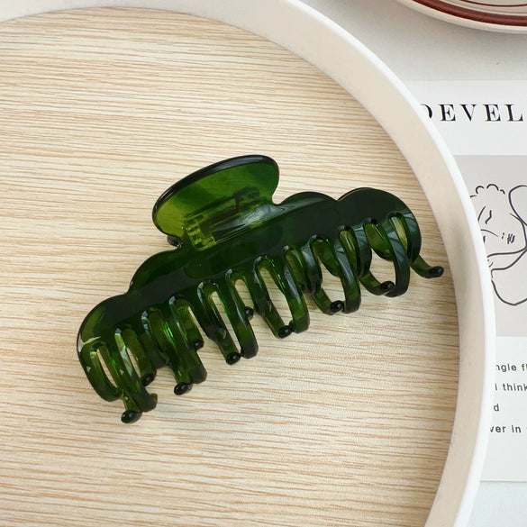 Women's Handmade High Sense Geometric Acetic Acid Hairpin Doublerow Teeth Grab Clip