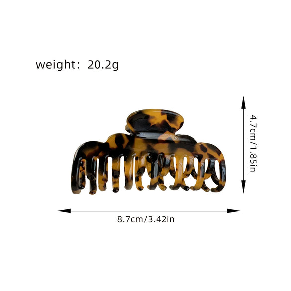 Women's Handmade High Sense Geometric Acetic Acid Hairpin Doublerow Teeth Grab Clip