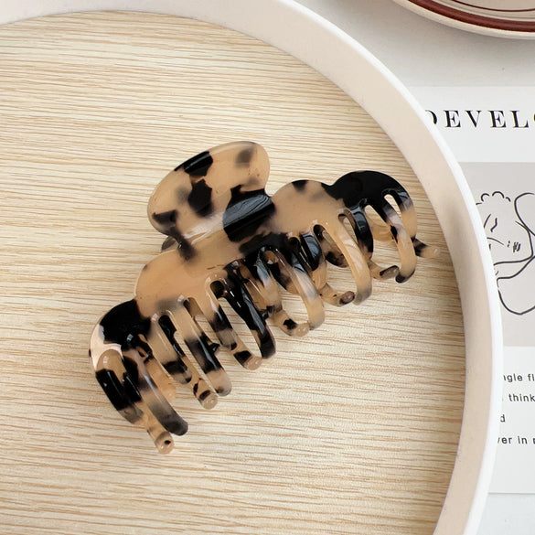 Women's Handmade High Sense Geometric Acetic Acid Hairpin Doublerow Teeth Grab Clip