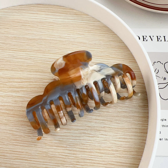 Women's Handmade High Sense Geometric Acetic Acid Hairpin Doublerow Teeth Grab Clip