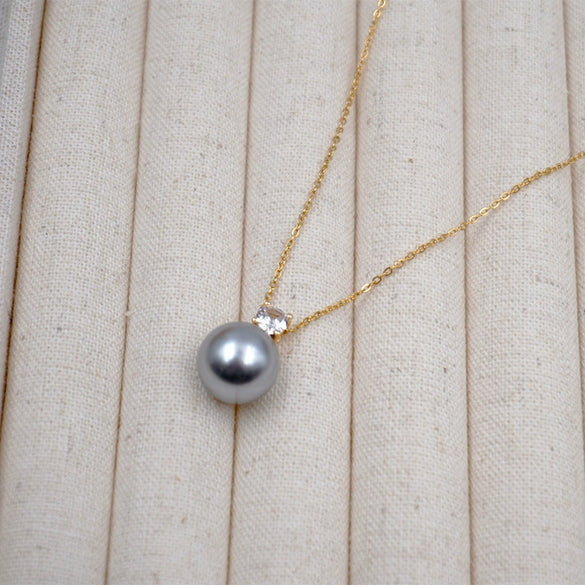 Women's Handmade Imitation Pearl Geometric Fresh Style Earrings And Pendant Necklace