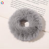 Women's Handmade Imitation Rabbit Fur Scrunchie Soft Furry Cloth Hair Ring Accessory