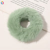 Women's Handmade Imitation Rabbit Fur Scrunchie Soft Furry Cloth Hair Ring Accessory