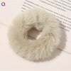 Women's Handmade Imitation Rabbit Fur Scrunchie Soft Furry Cloth Hair Ring Accessory