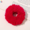 Women's Handmade Imitation Rabbit Fur Scrunchie Soft Furry Cloth Hair Ring Accessory