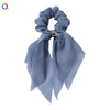 Women's Handmade Lace Bow Scrunchie Hair Tie Double Layer Cloth Ponytail Holder Simple Hair Accessory