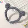 Women's Handmade Lamb Wool Plush Bear Headband Cute Animal Hair Accessory For Winter Wear