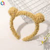 Women's Handmade Lamb Wool Plush Bear Headband Cute Animal Hair Accessory For Winter Wear