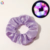 Women's Handmade Led Satin Scrunchie Hair Tie With Shiny Luminous Fabric Hair Accessory