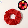 Women's Handmade Led Satin Scrunchie Hair Tie With Shiny Luminous Fabric Hair Accessory