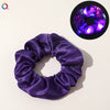 Women's Handmade Led Satin Scrunchie Hair Tie With Shiny Luminous Fabric Hair Accessory