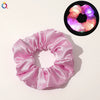 Women's Handmade Led Satin Scrunchie Hair Tie With Shiny Luminous Fabric Hair Accessory