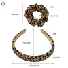 Women's Handmade Leopard Print Knitted Scrunchie Hair Tie Cloth Hair Accessory Wholesale