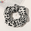 Women's Handmade Leopard Print Knitted Scrunchie Hair Tie Cloth Hair Accessory Wholesale