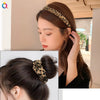 Women's Handmade Leopard Print Knitted Scrunchie Hair Tie Cloth Hair Accessory Wholesale