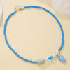 Women's Handmade Liuli Beaded Necklace With Ocean Element Animal Zodiac Geometric Pattern