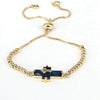 Women's Handmade Metal Zircon Geometric Cross Bracelet