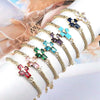 Women's Handmade Metal Zircon Geometric Cross Bracelet
