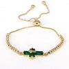 Women's Handmade Metal Zircon Geometric Cross Bracelet