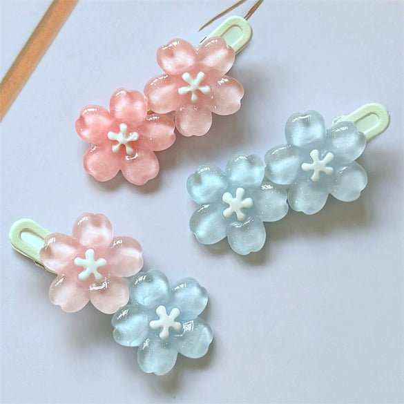 Women's Handmade Mixed Materials Cherry Blossom Hairpin Jewelry