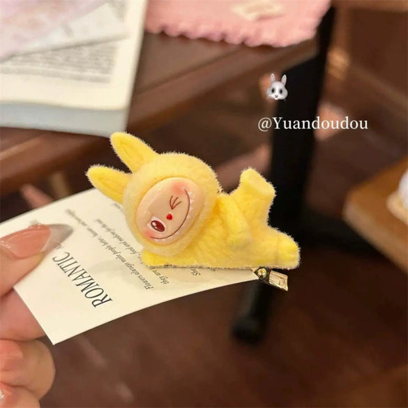 Women's Handmade Mixed Materials Heart Cartoon Bangs Hair Clip