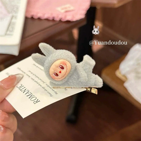 Women's Handmade Mixed Materials Heart Cartoon Bangs Hair Clip