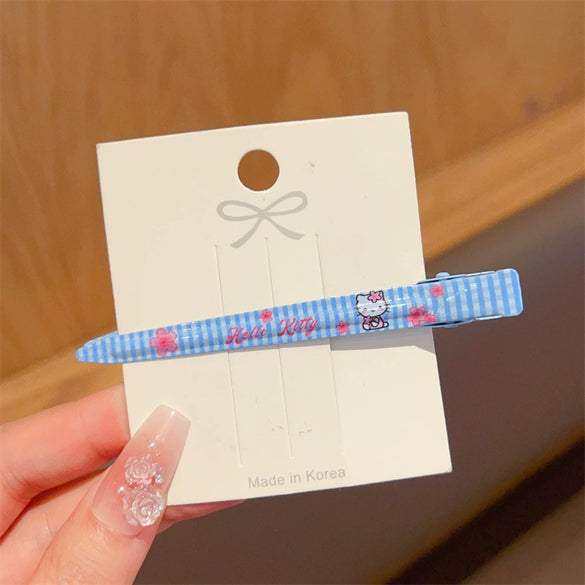 Women's Handmade Mixed Materials Heart Shaped Kitty Cartoon Hairpin