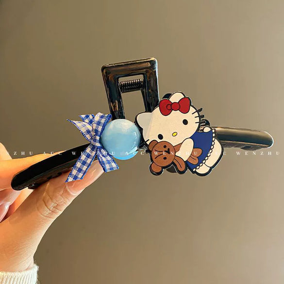Women's Handmade Mixed Materials Kitten Shark Hair Clip