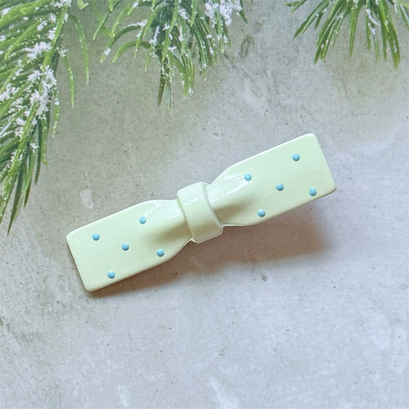 Women's Handmade Mixed Materials Polka Dot Duckbill Bow Headwear Hair Clip