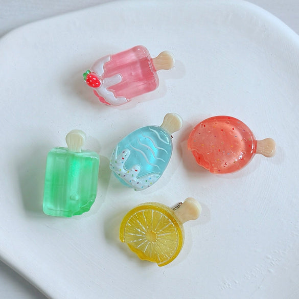 Women's Handmade Mixed Materials Simulated Ice Cream Bangs Hairpin