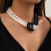 Women's Handmade Multilayer Imitation Pearl Geometric Beaded Clavicle Chain Necklace